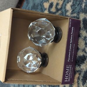 Faceted Crystal Sphere Finials
